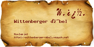 Wittenberger Ábel névjegykártya